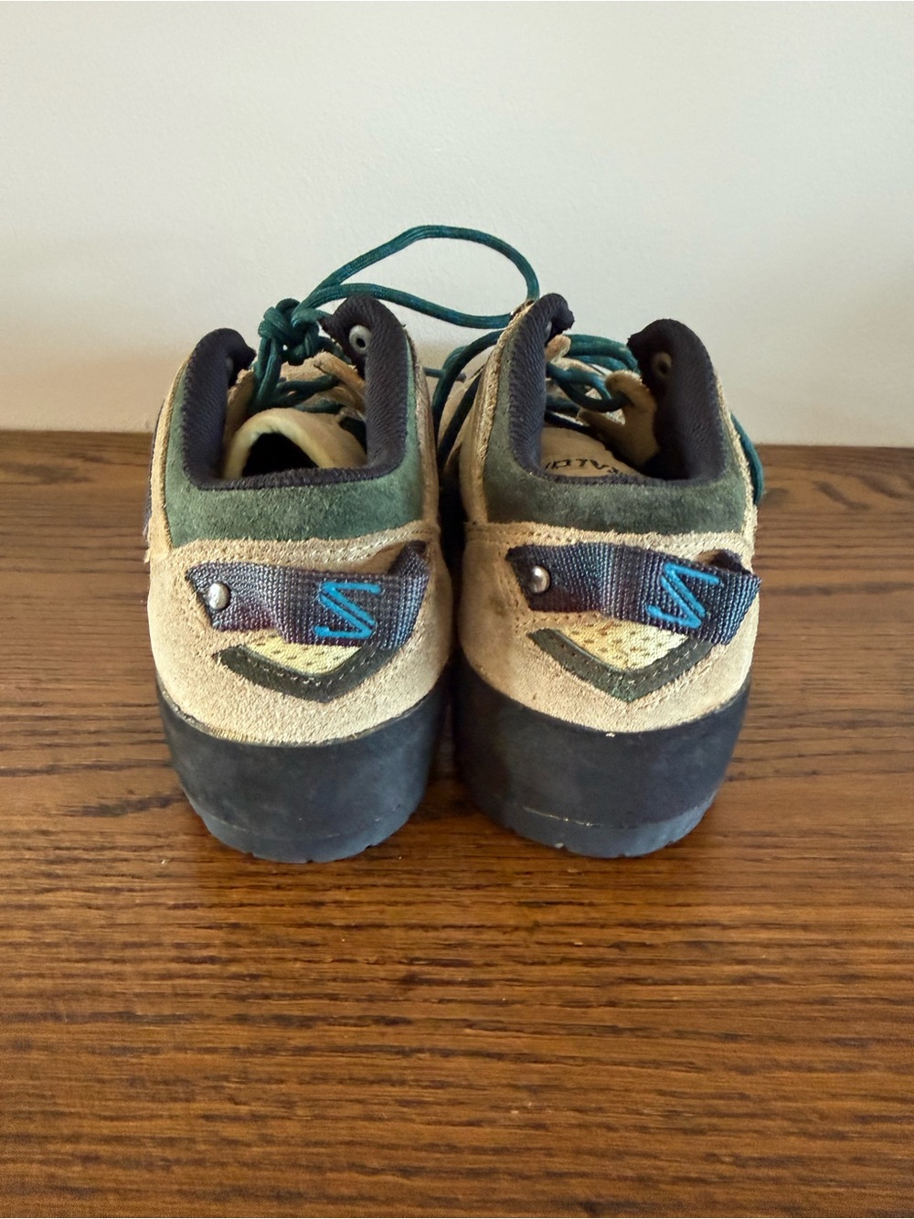 Salomon Tan and Teal Hiking Shoes - Picture 4 of 6